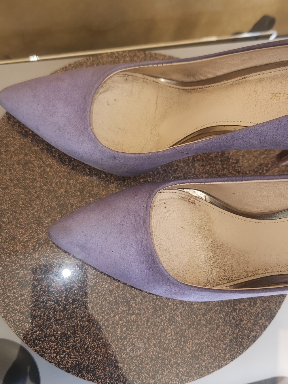 Coach Lilac Suede Pointed-Toe Heels 4 Inch Heel 7.5 - Picture 6 of 9